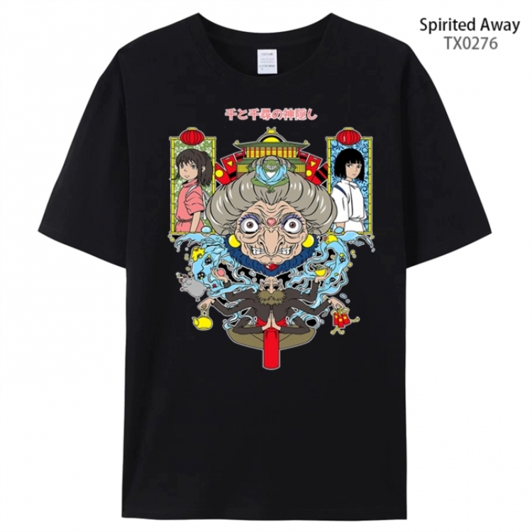 Spirited Away Anime peripheral printed pure cotton T-shirt from S to 4XL