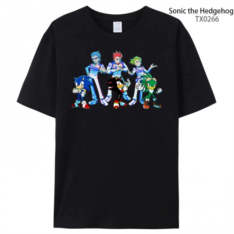 Sonic The Hedgehog Anime peripheral printed pure cotton T-shirt from S to 4XL