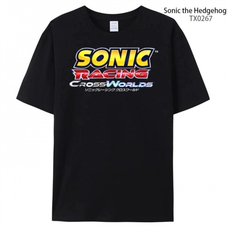 Sonic The Hedgehog Anime peripheral printed pure cotton T-shirt from S to 4XL