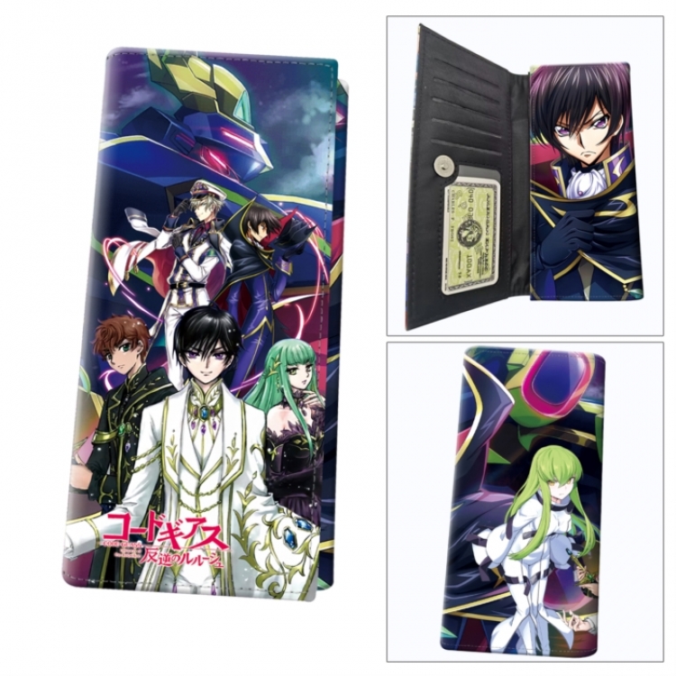 Geass Anime wallet long wallet buckle storage bag 18.5x9.5x2CM 100g