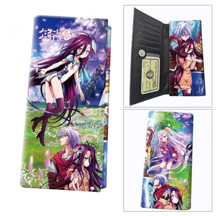NO GAME NO LIFE Anime wallet long wallet buckle storage bag 18.5x9.5x2CM 100g