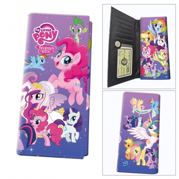 My Little Pony Anime wallet long wallet buckle storage bag 18.5x9.5x2CM 100g