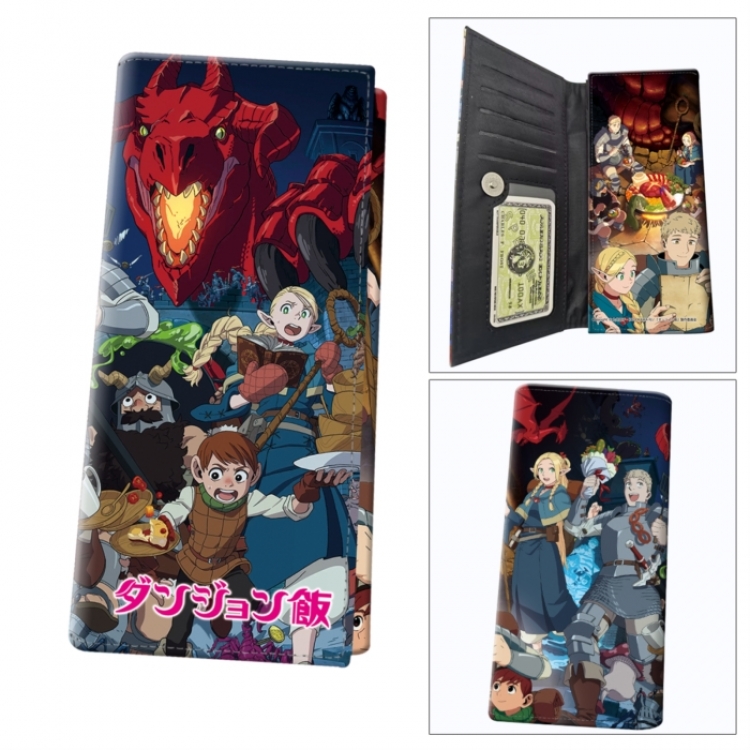 Delicious in Dungeon Anime wallet long wallet buckle storage bag 18.5x9.5x2CM 100g