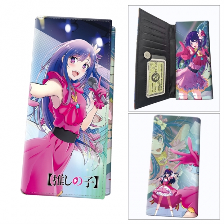 Oshi no ko Anime wallet long wallet buckle storage bag 18.5x9.5x2CM 100g