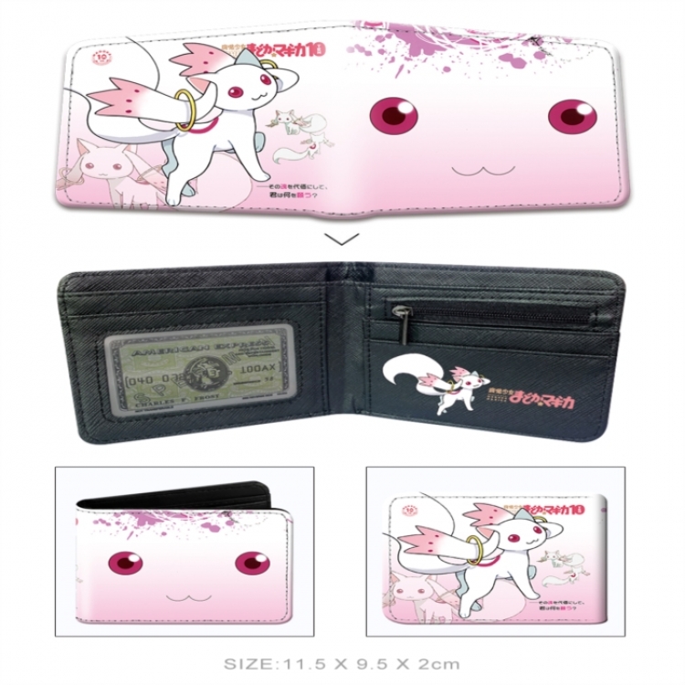 Magical Girl Madoka of the Magus 3D concave convex two fold short card wallet wallet wallet 11X9.5X2cm 65G