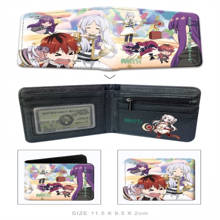 Frieren: Beyond Journey's 3D concave convex two fold short card wallet wallet wallet 11X9.5X2cm 65G