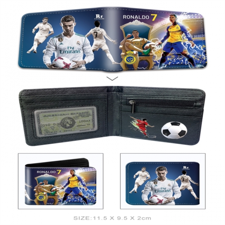 Football 3D concave convex two fold short card wallet wallet wallet 11X9.5X2cm 65G