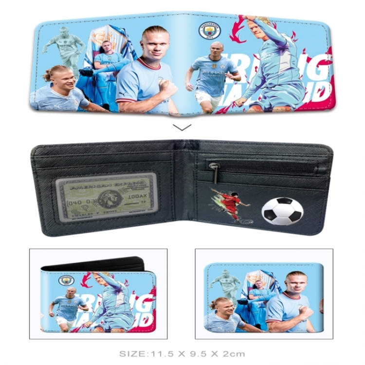 Football 3D concave convex two fold short card wallet wallet wallet 11X9.5X2cm 65G