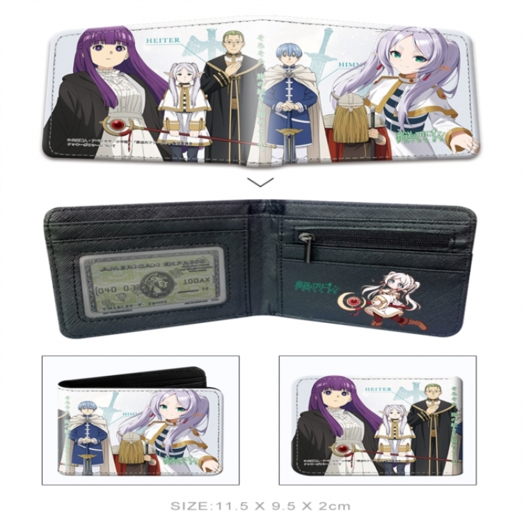 Frieren: Beyond Journey's 3D concave convex two fold short card wallet wallet wallet 11X9.5X2cm 65G