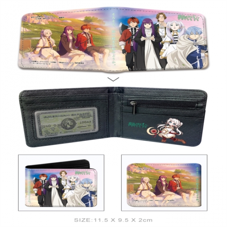 Frieren: Beyond Journey's 3D concave convex two fold short card wallet wallet wallet 11X9.5X2cm 65G