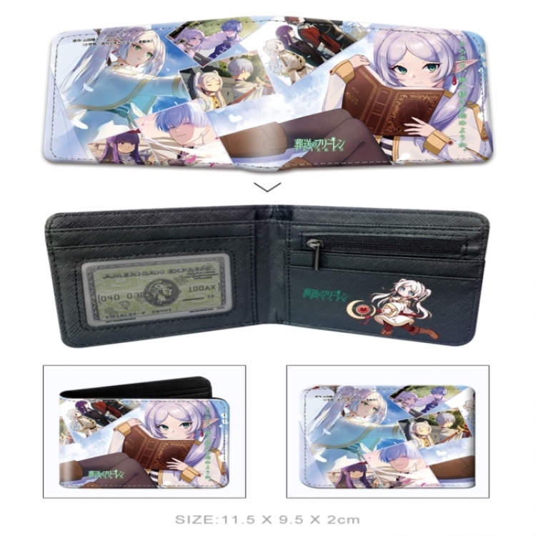 Frieren: Beyond Journey's 3D concave convex two fold short card wallet wallet wallet 11X9.5X2cm 65G