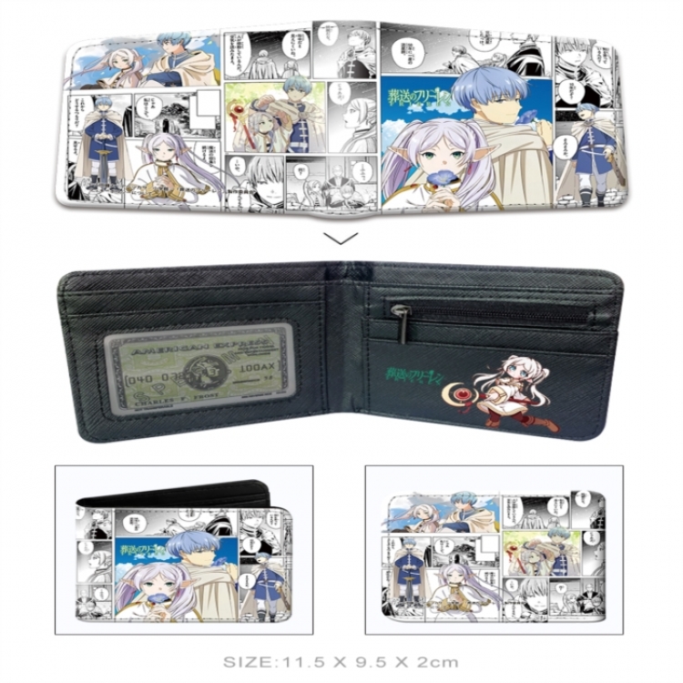 Frieren: Beyond Journey's 3D concave convex two fold short card wallet wallet wallet 11X9.5X2cm 65G