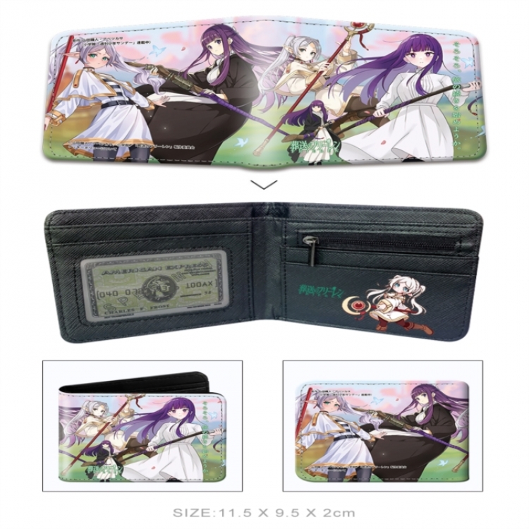 Frieren: Beyond Journey's 3D concave convex two fold short card wallet wallet wallet 11X9.5X2cm 65G