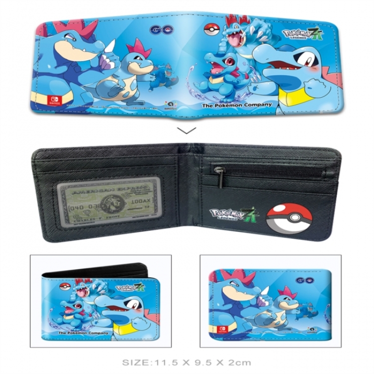 Pokemon 3D concave convex two fold short card wallet wallet wallet 11X9.5X2cm 65G