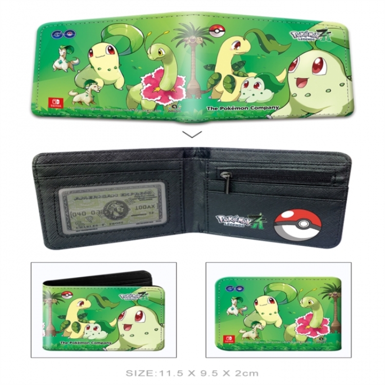 Pokemon 3D concave convex two fold short card wallet wallet wallet 11X9.5X2cm 65G