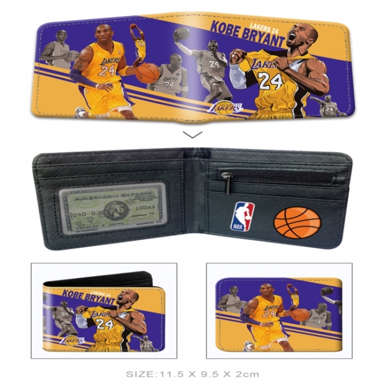 NBA 3D concave convex two fold short card wallet wallet wallet 11X9.5X2cm 65G