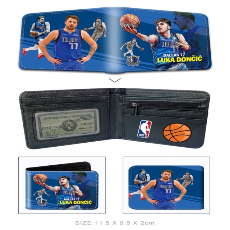 NBA 3D concave convex two fold short card wallet wallet wallet 11X9.5X2cm 65G