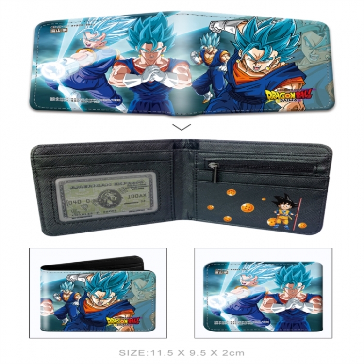 DRAGON BALL 3D concave convex two fold short card wallet wallet wallet 11X9.5X2cm 65G