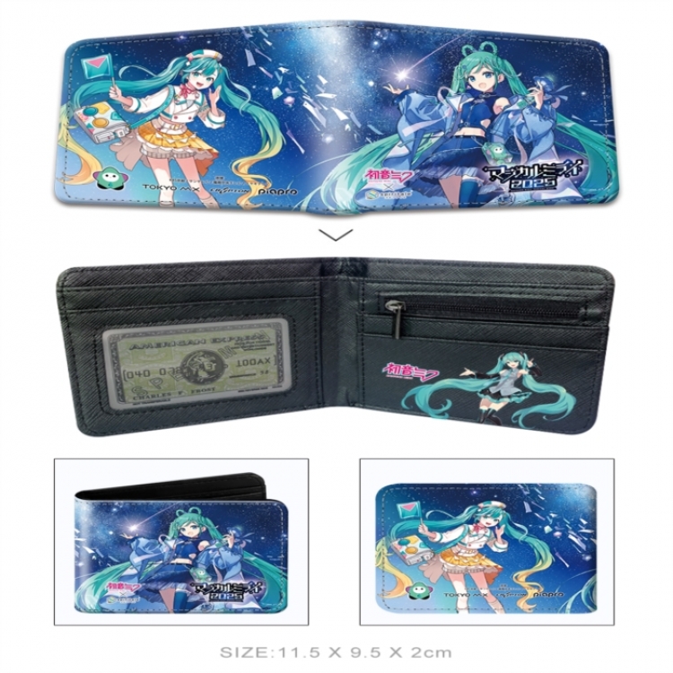 Hatsune Miku 3D concave convex two fold short card wallet wallet wallet 11X9.5X2cm 65G