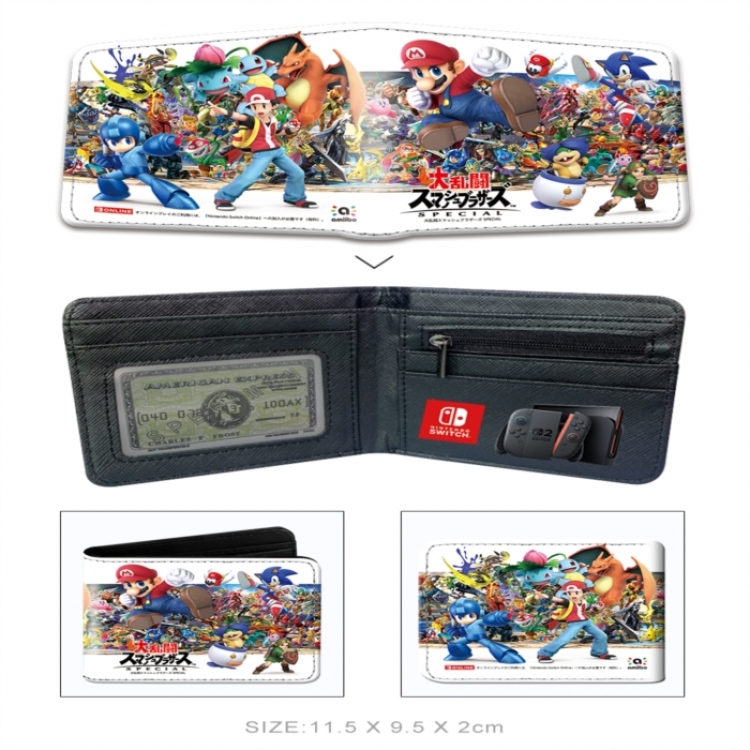 Nintendo 3D concave convex two fold short card wallet wallet wallet 11X9.5X2cm 65G