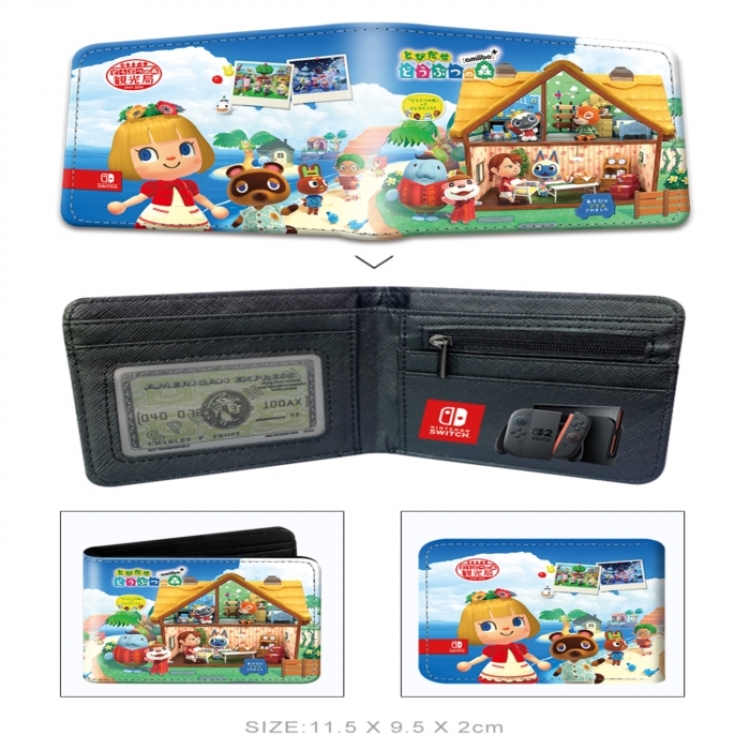 Nintendo 3D concave convex two fold short card wallet wallet wallet 11X9.5X2cm 65G