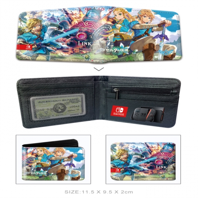 Nintendo 3D concave convex two fold short card wallet wallet wallet 11X9.5X2cm 65G