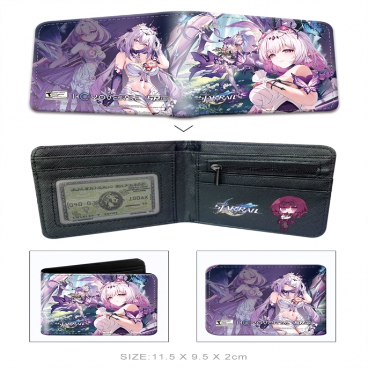 Honkai: Star Rail 3D concave convex two fold short card wallet wallet wallet 11X9.5X2cm 65G