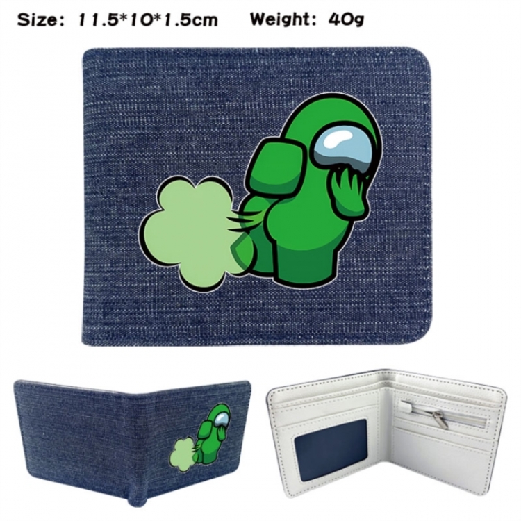 Among-us Anime denim folding full-color wallet 11.5X10X1.5CM 