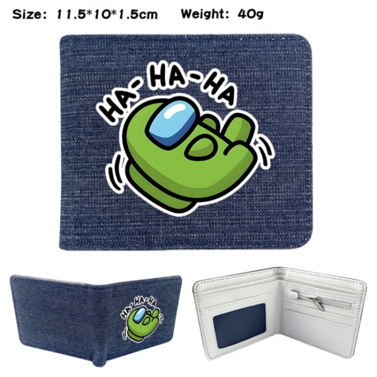 Among-us Anime denim folding full-color wallet 11.5X10X1.5CM 