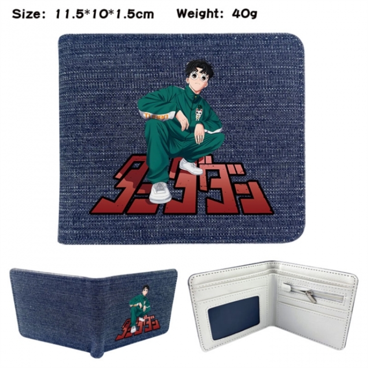 Dandadan Anime denim folding full-color wallet 11.5X10X1.5CM 
