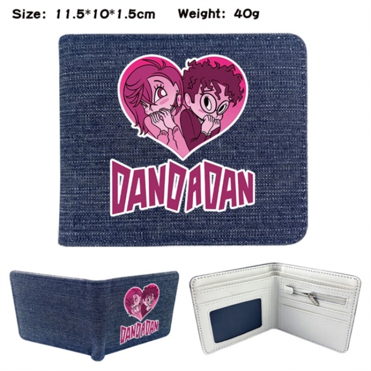 Dandadan Anime denim folding full-color wallet 11.5X10X1.5CM 