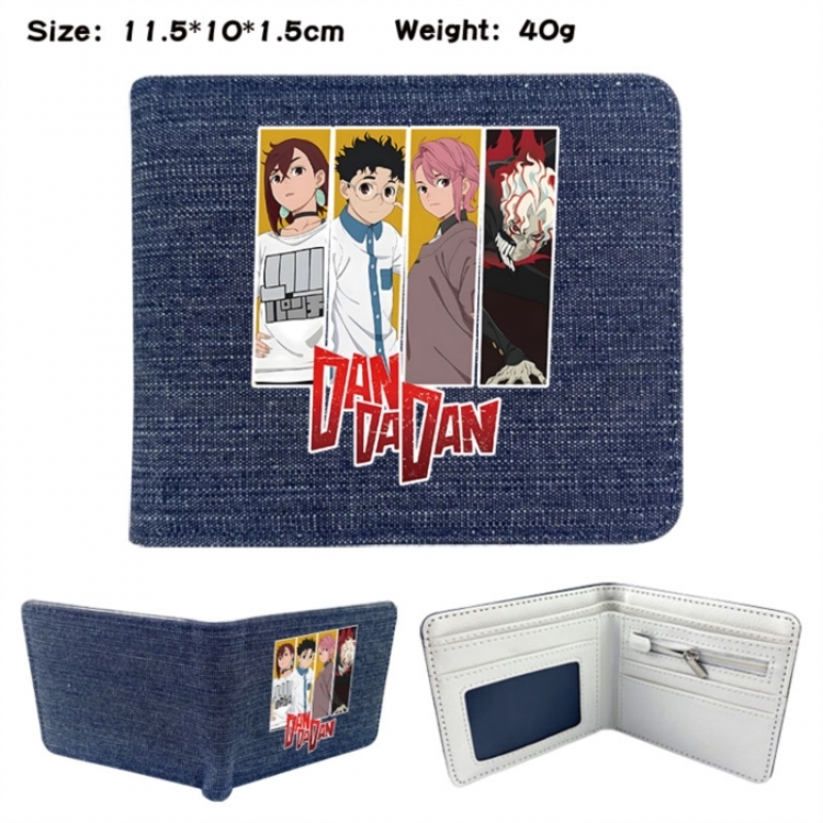 Dandadan Anime denim folding full-color wallet 11.5X10X1.5CM 