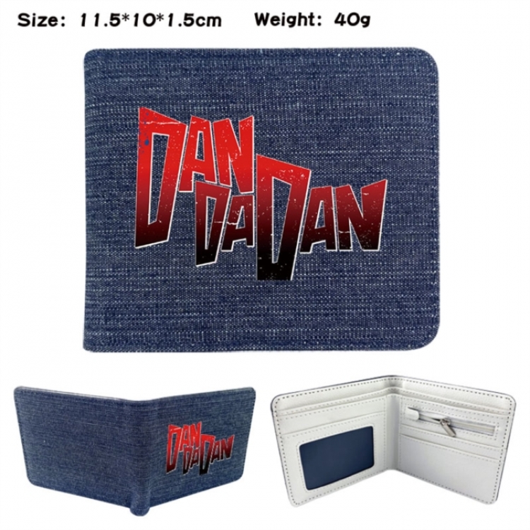Dandadan Anime denim folding full-color wallet 11.5X10X1.5CM 