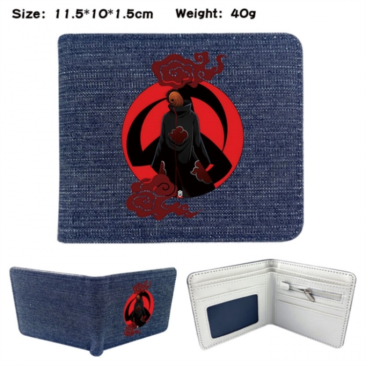 Naruto Anime denim folding full-color wallet 11.5X10X1.5CM 