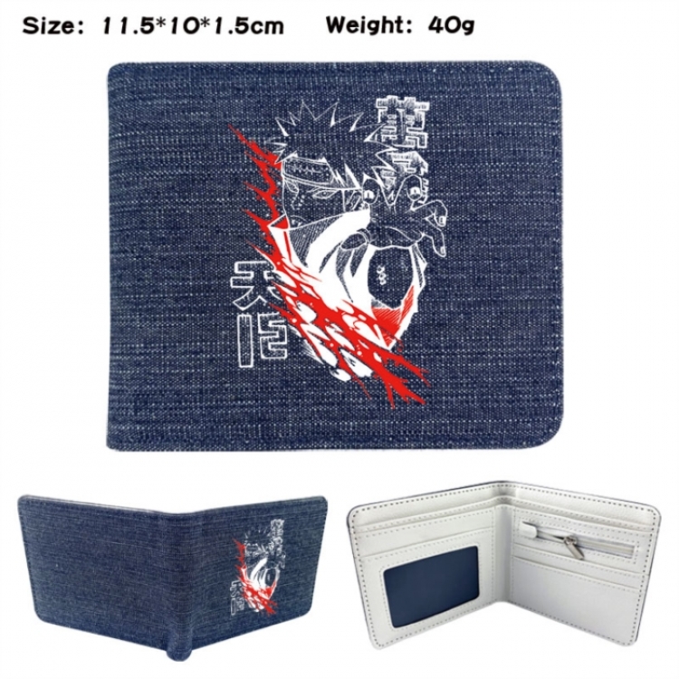 Naruto Anime denim folding full-color wallet 11.5X10X1.5CM 