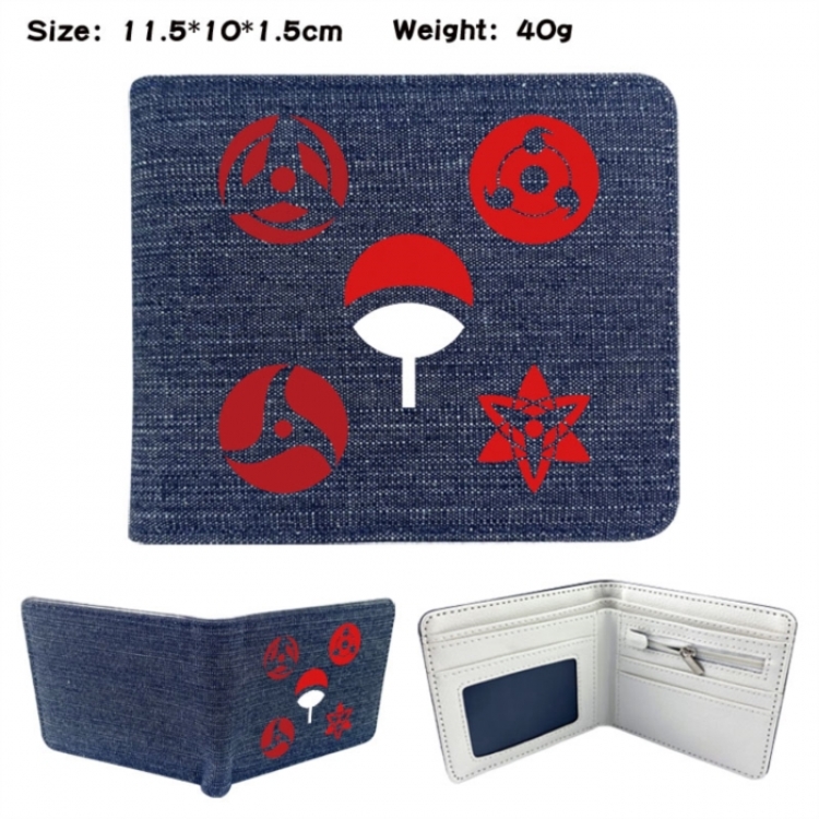 Naruto Anime denim folding full-color wallet 11.5X10X1.5CM 