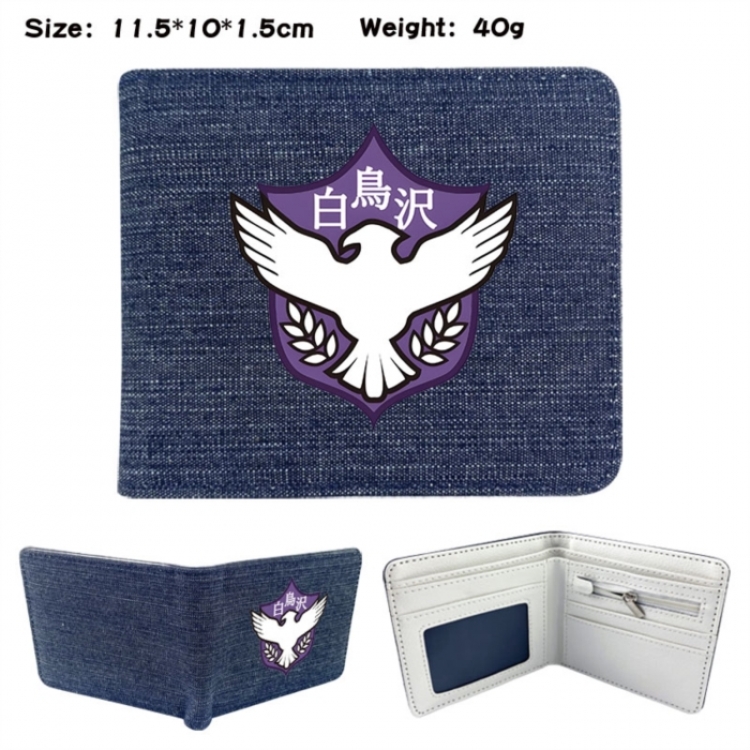 Haikyuu!! Anime denim folding full-color wallet 11.5X10X1.5CM 