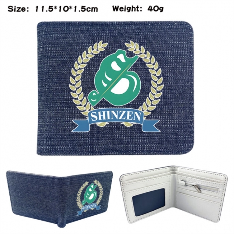 Haikyuu!! Anime denim folding full-color wallet 11.5X10X1.5CM 