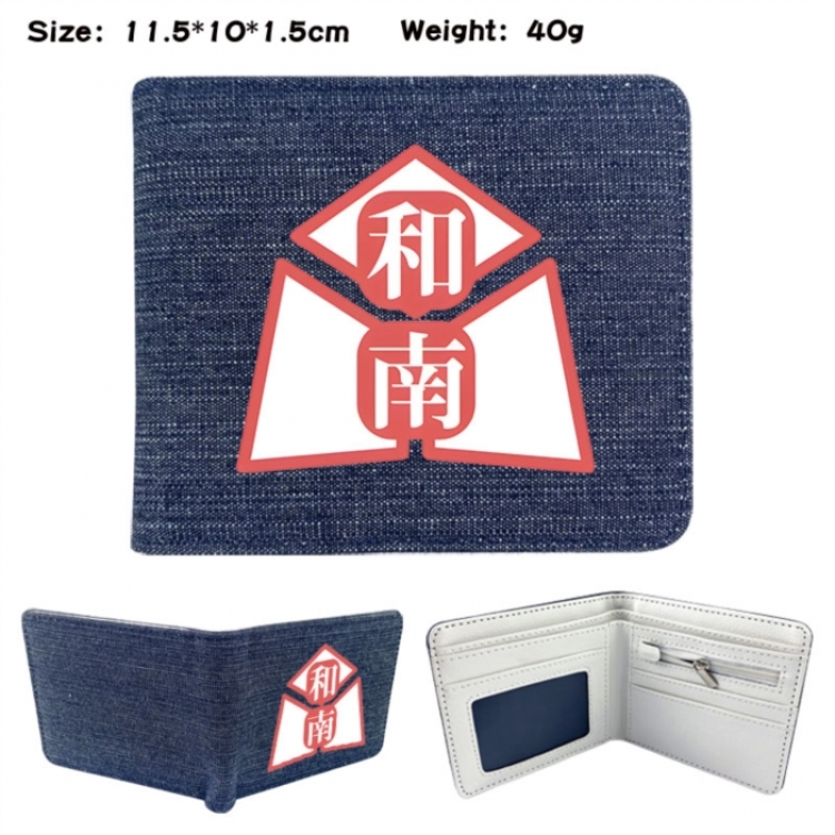 Haikyuu!! Anime denim folding full-color wallet 11.5X10X1.5CM 