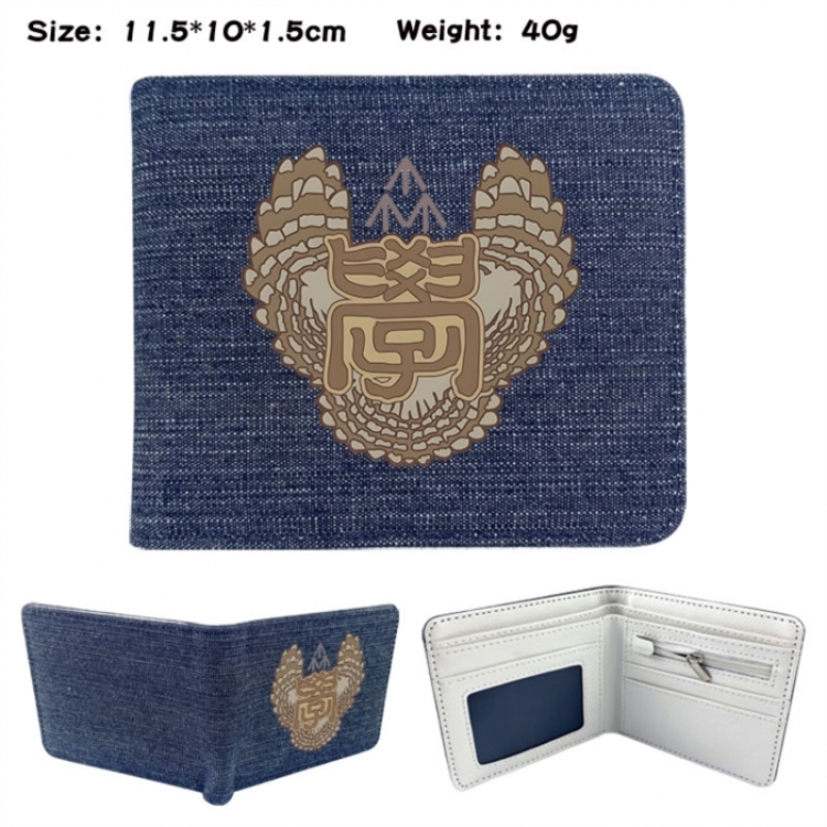 Haikyuu!! Anime denim folding full-color wallet 11.5X10X1.5CM 