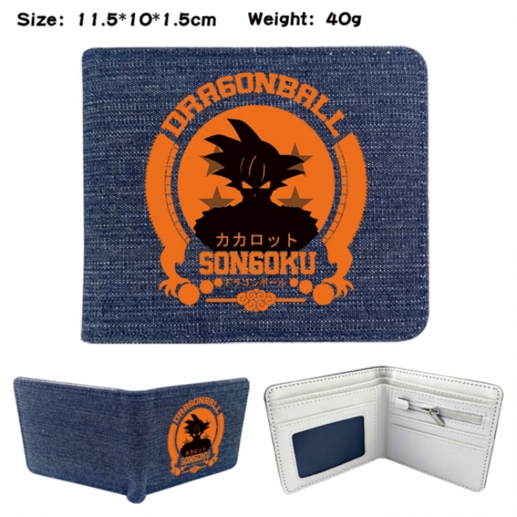 DRAGON BALL Anime denim folding full-color wallet 11.5X10X1.5CM 