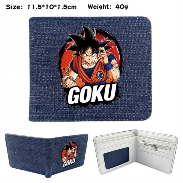 DRAGON BALL Anime denim folding full-color wallet 11.5X10X1.5CM 