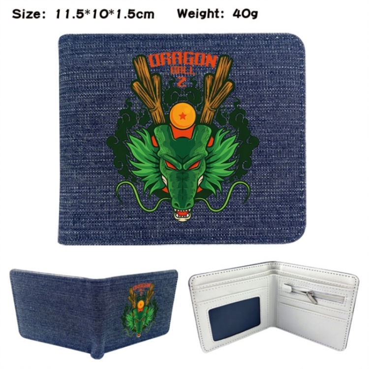 DRAGON BALL Anime denim folding full-color wallet 11.5X10X1.5CM 