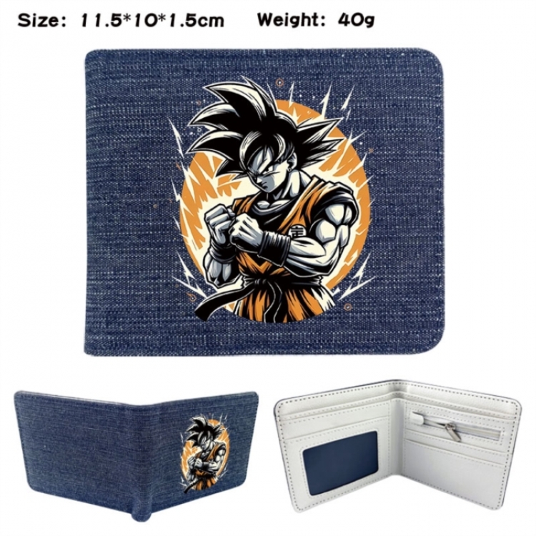 DRAGON BALL Anime denim folding full-color wallet 11.5X10X1.5CM 