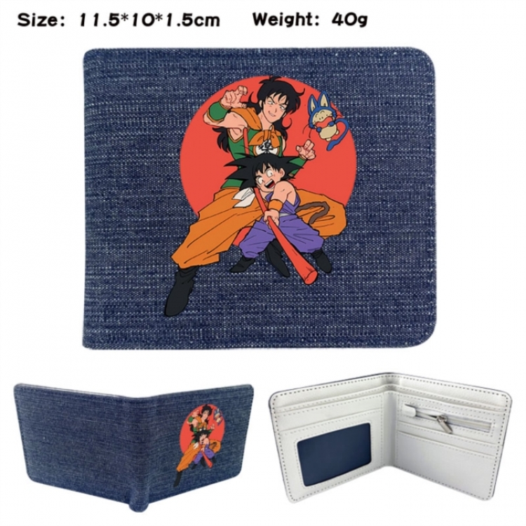 DRAGON BALL Anime denim folding full-color wallet 11.5X10X1.5CM 
