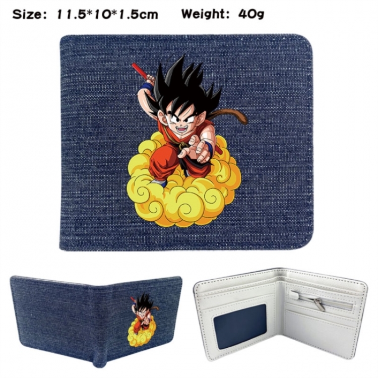 DRAGON BALL Anime denim folding full-color wallet 11.5X10X1.5CM 
