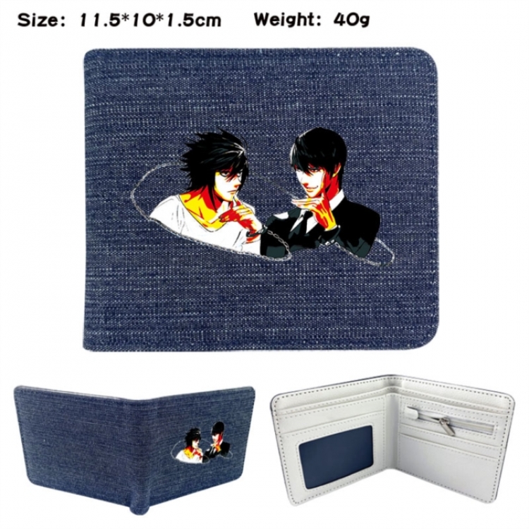 Death note Anime denim folding full-color wallet 11.5X10X1.5CM 