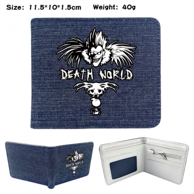 Death note Anime denim folding full-color wallet 11.5X10X1.5CM 