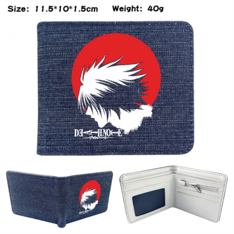 Death note Anime denim folding full-color wallet 11.5X10X1.5CM 