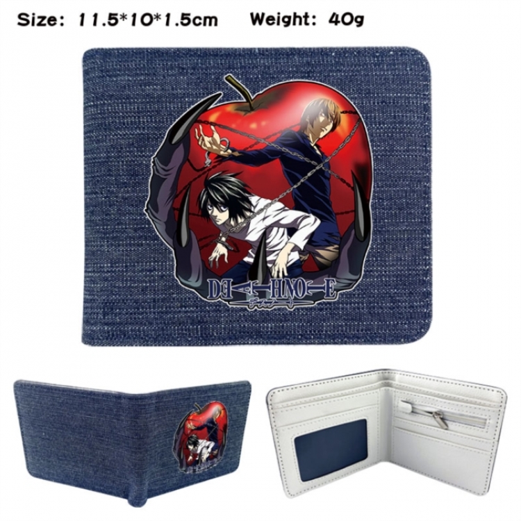 Death note Anime denim folding full-color wallet 11.5X10X1.5CM 